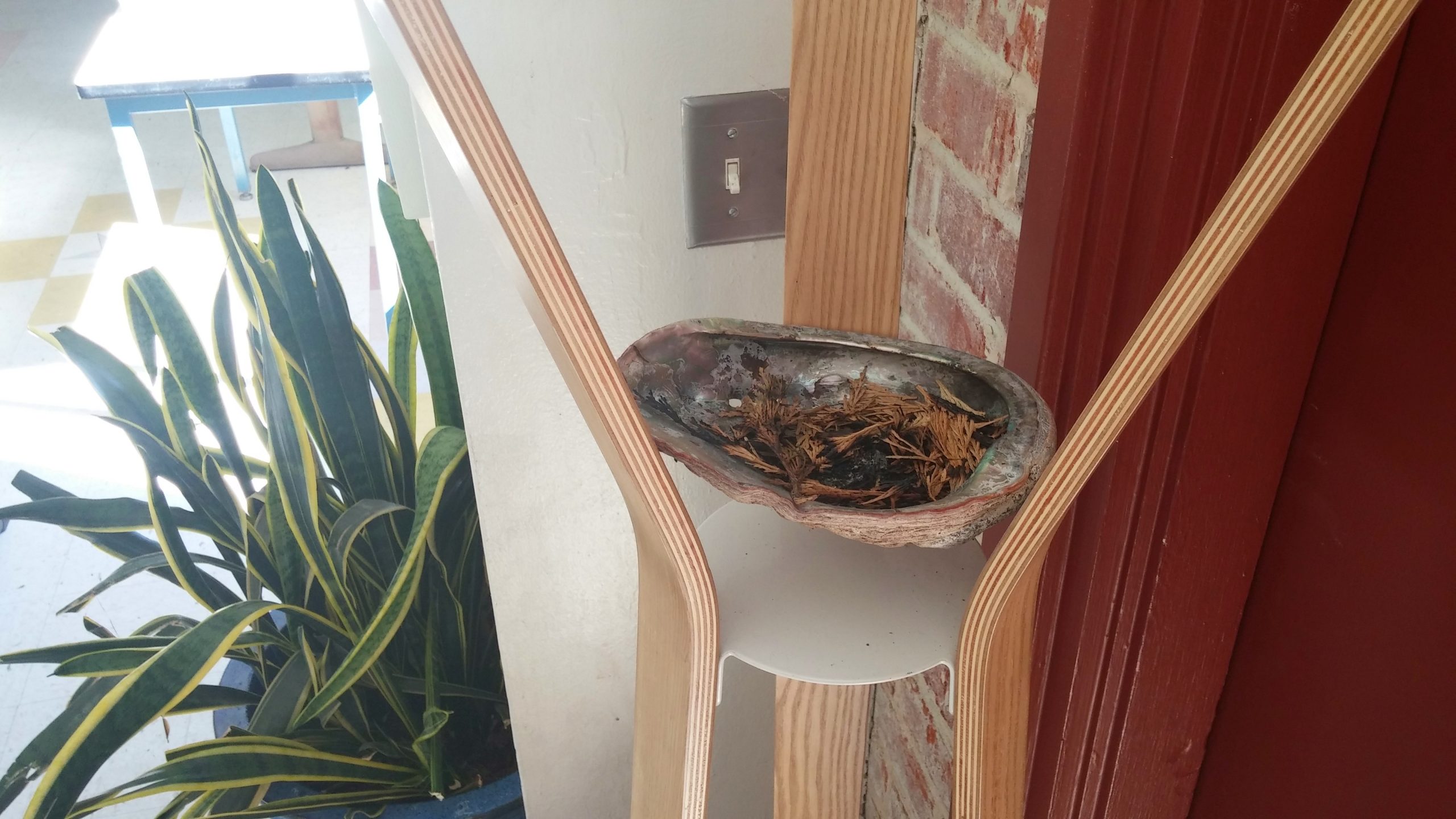 smoking cedar needles create a sacred space
