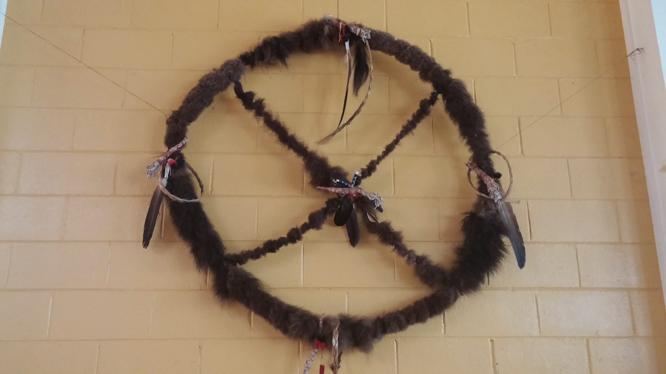 medicine wheel with buffalo hide at IFH