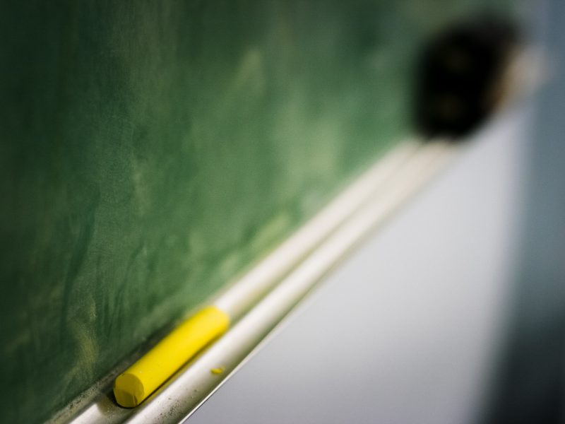 A closeup image of a traditional chalkboard.