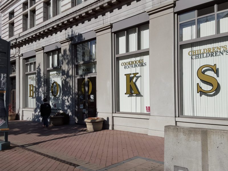 An image of a storefront on the iconic Broadway in downtown Oakland.