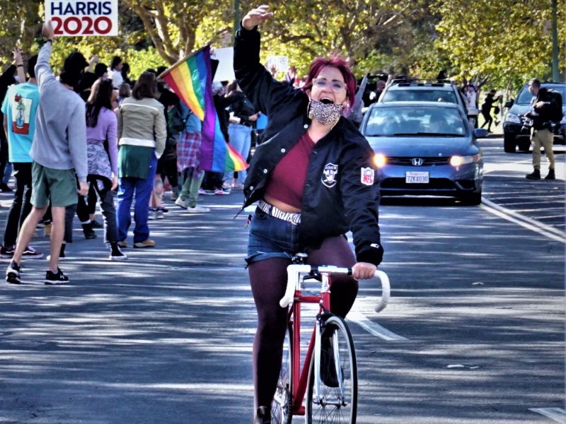 Oaklanders celebrate the the Biden / Harris win on Saturday, November 7th, 2020.
