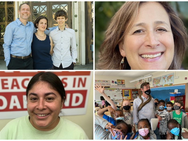 A collage of four families/OUSD administrators